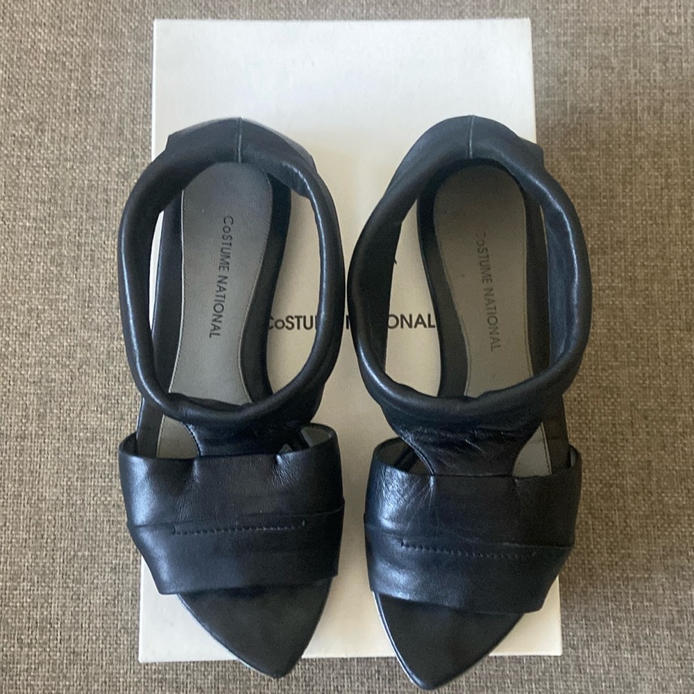 Costume National black leather sandals